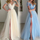 Women Elegant Off-The-Shoulder V-Neck Side-Slit Mesh Patchwork Sweep Length Wedding Evening Dress