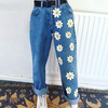 Women'S Fashion Floral Printing Denim Trousers