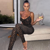 Women Leopard Fashion Slim Waist Jumpsuit