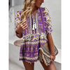 Women'S Casual Vacation V-Neck Printed Top