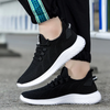 (Buy 1 Get 1) Men Casual Sports Solid Color Mesh Cloth Lace-Up Thick-Soled Flat Sneakers