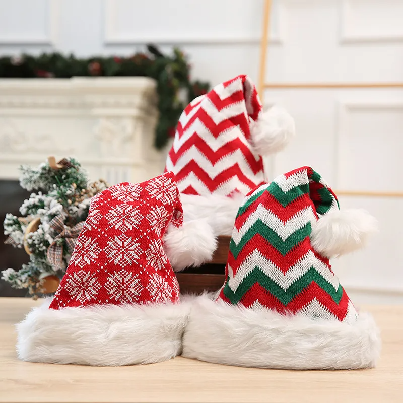 (Buy 1 Get 1) Kids Party Christmas Plush Loose Long Knitted Stripe Hat