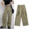 Women Vintage Solid Color Multi-Pocket Cargo Pants