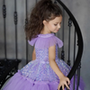 Kids Toddler Big Girls Fashion Party Cute Sweet Solid Color Sequins Pleated Sleeveless Mesh Party Tutu Dress