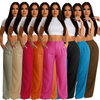 Women Simple Breathable Straight Solid Color Pant