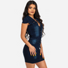 Women Sexy Slim Button Denim Dress