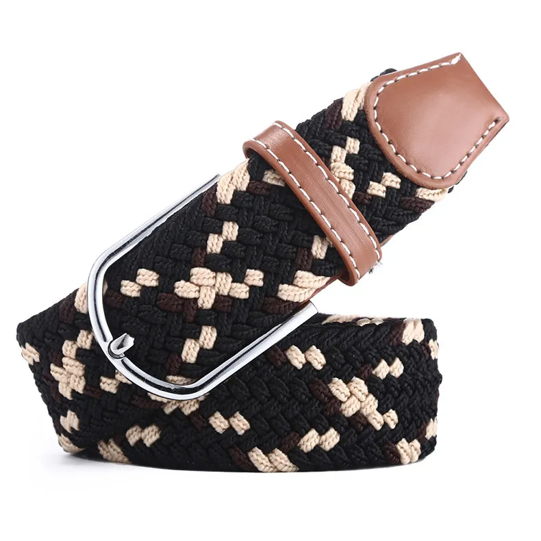 Unisex Stretch Elastic Braided Canvas Belt