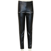 Double Zipper Design High Waist PU Skinny Pants