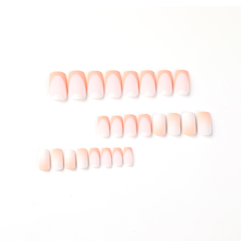 ( Buy 1 Get 2 ) Women Fashion Frosted Orange Gradient Removable False Nails SKU: T10384D111C Min.Order: 3