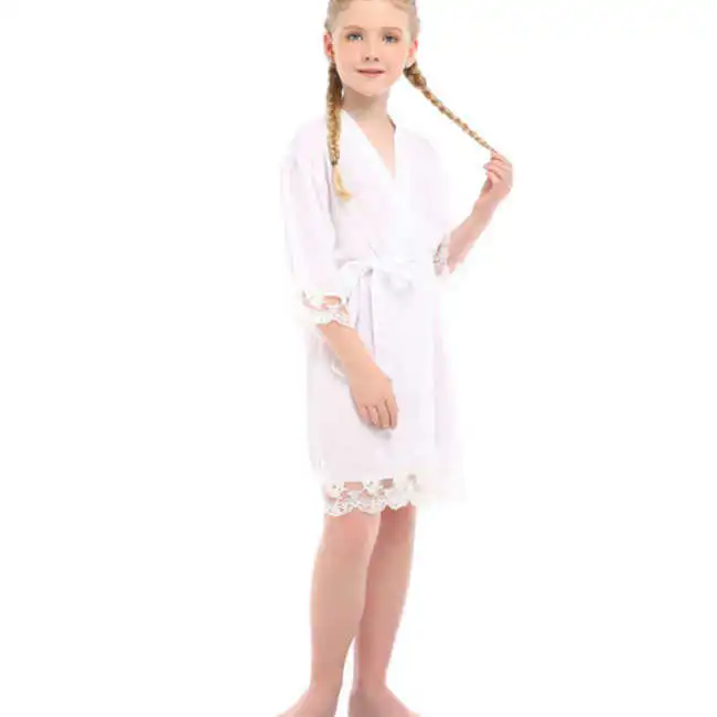 Children Solid Color Simple Loose Night-Robe