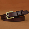 (Buy 1 Get 1) Women Fashion Casual Retro Solid Color Square Pin Buckle Genuine Leather Thin Belt