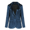 Women Fashion Casual Gold Velvet Long Sleeve Blazer Coat