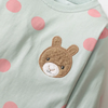 ( Buy 1 Get 1 ) Kids Toddler Big Girls Fashion Casual Cute Polka Dot Cartoon Bear Embroidery Round Neck Long Sleeve T-Shirt