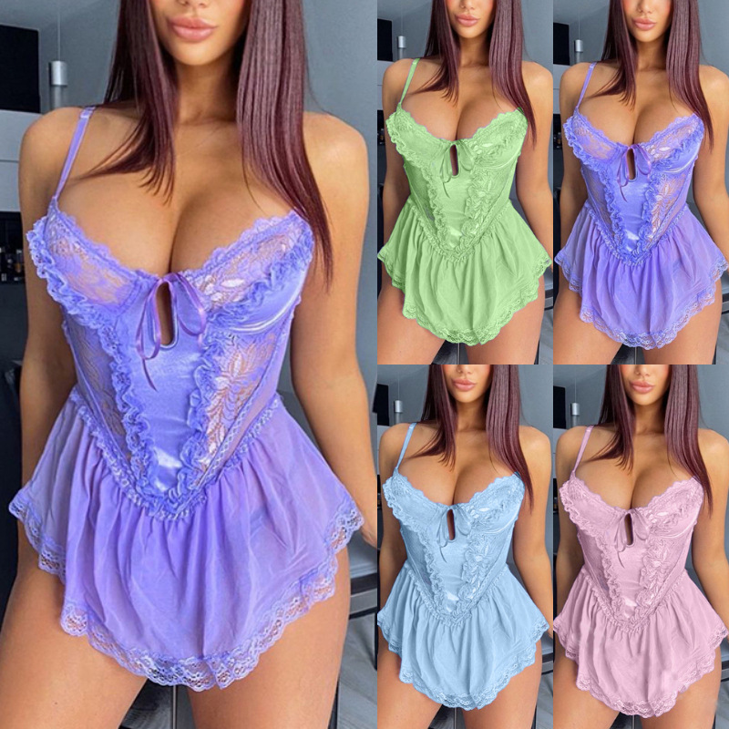 Women'S Fashion Sexy Sexy Suspender Dress Pajamas