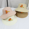 Kids Fashion Beach Shade Sunscreen Straw Hat Dragonfly Straw Bag Set