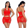 Women'S Lace Hollow Halter Neck Tassel Pajamas Two-Piece Set ( 2 PCS )