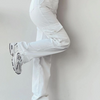 Women Fashion Casual Solid Color Cargo Pants