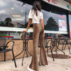 Women'S Fashion Sexy Leopard Printing High Waist Flared Trousers