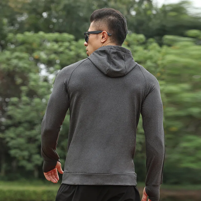 Men Casual Hooded Loose Long-Sleeved Sports Jacket