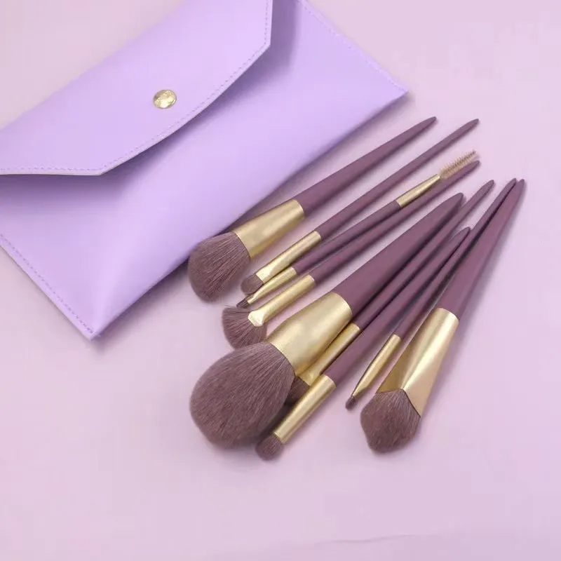 (Buy 1 Get 1) Women Simple Purple Blush Eyeshadow Powder Beauty Makeup Tools Makeup Brush Set