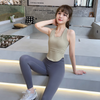 Women Casual Loose Solid Color Breathable Round Neck Sleeveless Sports Tank Top