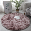 Simple Tie-Dyed Long Plush Thickened Home Round Carpet