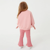 (Buy 1 Get 1) Kids Toddler Big Girls Autumn Winter Fashion Casual Simple Solid Color Letter Sweater Flare Trousers Set