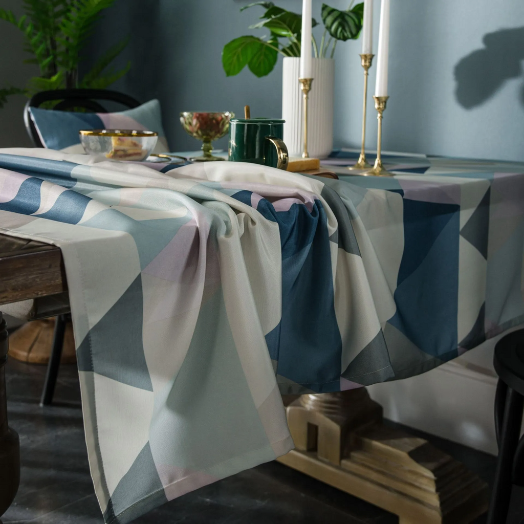 Rectangular Waterproof Nordic Geometric Pattern Dining Table Cloth