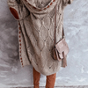 Casual Women Vintage Long-Sleeved Mid-Length Knitted Sweater Coat Cardigan