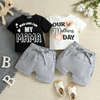 Casual Baby Girl Letter Print Short Sleeve Set