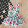 Kids Baby Girls Summer Fashion Casual Color Matching Tiny Flower Lace Vest Dress