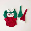 Kids Baby Boys Girls Fashion Casual Cute Christmas Long Sleeve Lapel Bodysuit