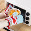 (Buy 1 Get 1) Kitchen Household Heat Insulation Anti-Scalding Christmas Printing Oven Microwave Gloves Set