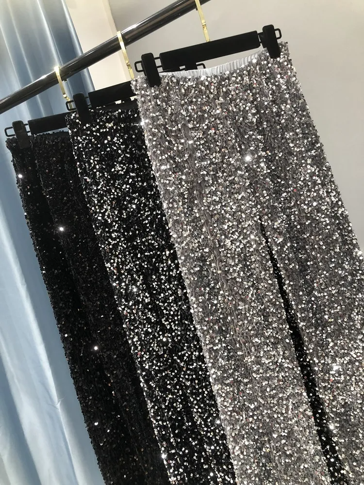 (Buy 1 Get 1) Women Fashion Winter Thickened Velvet Sequin Wide Leg Pants