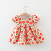 Toddlers Newborn Baby Fashion Girls Short Sleeve Heart Print Bowknot Cute Dress