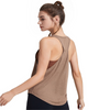 Women Casual Loose Solid Color Breathable Round Neck Sleeveless Sports Tank Top