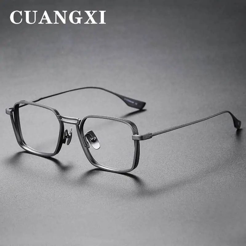 (Buy 1 Get 1) Men Simple Anti-Blue Light Generous Frame Metal Glasses Frame