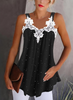 Fashion Women Summer Lace Sleeveless V-Neck Dot Printed Camisole