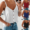 Fashion Casual Women Sleeveless V Neck Basic Solid Color Summer Camisole