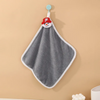 (Buy 1 Get 1) Warp Knitted Coral Fleece Santa Claus Hand Towel Soft Cute Hanging Kitchen Square Towel Rag