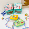 Kids Girls Fashion Sweet Candy Color Cartoon Bunny Fish Flower Silicone Mini Square Crossbody Bag