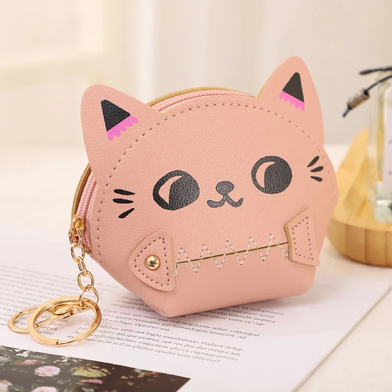 (Buy 1 Get 2) Cartoon Zipper Cat Coin Purse Keychain