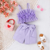 Toddler Girls Summer Casual Basic Solid Color Mesh Sling Top Shorts Sets