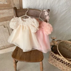 (Buy 1 Get 1) Kids Baby Girls Cute Solid Color Mesh Flowers Soft Skin-Friendly Princess Dress