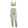 Women Fashion Sport Solid Color Tank Top And Pants Two Pieces Set