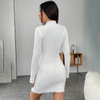 Women Fashion Solid Color Long Sleeve Bodycon Dress