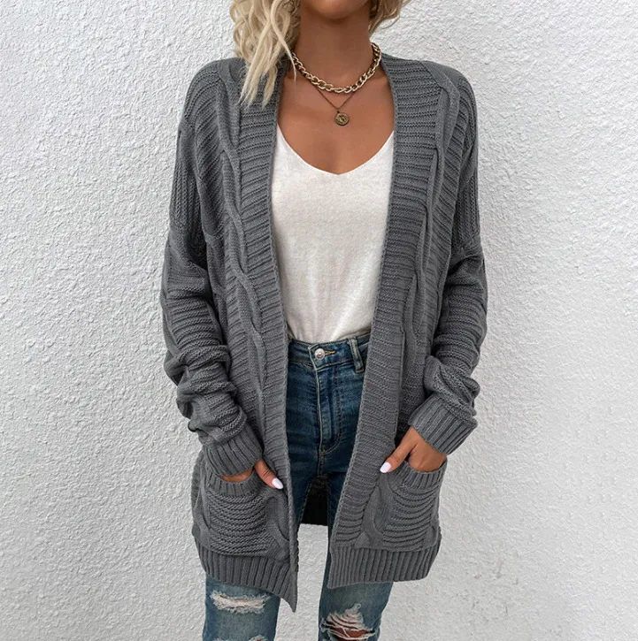 Autumn And Winter Women Fashion Sweater Knitted Cardigan Jacket