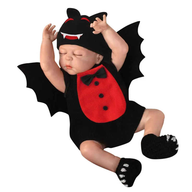 (Buy 1 Get 1) Kids Baby Girls Boys Halloween Party Colorblock Bat Wings Romper