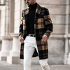 Men Casual Plaid Mid-Length Coat