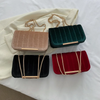 (Buy 1 Get 2) Women Fashion Solid Color Velvet Flap Square Chain Shoulder Crossbody Bag